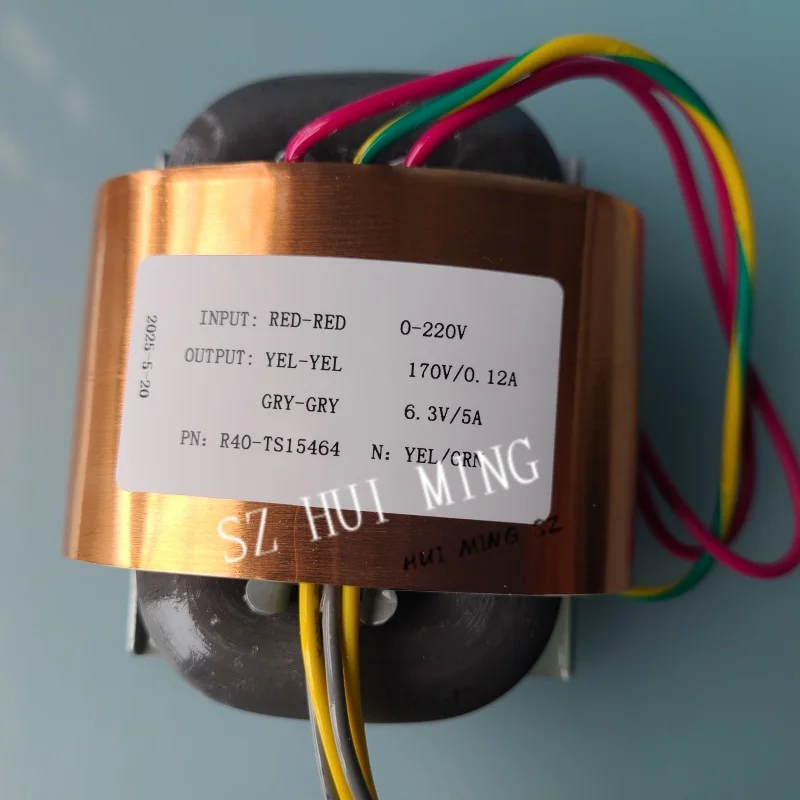 R Core Transformer 220V To 170V 0.12A+ 6.3V 5A 50W R40 Custom R Type Transformer Copper Shield DAC For Tube Power amplifier