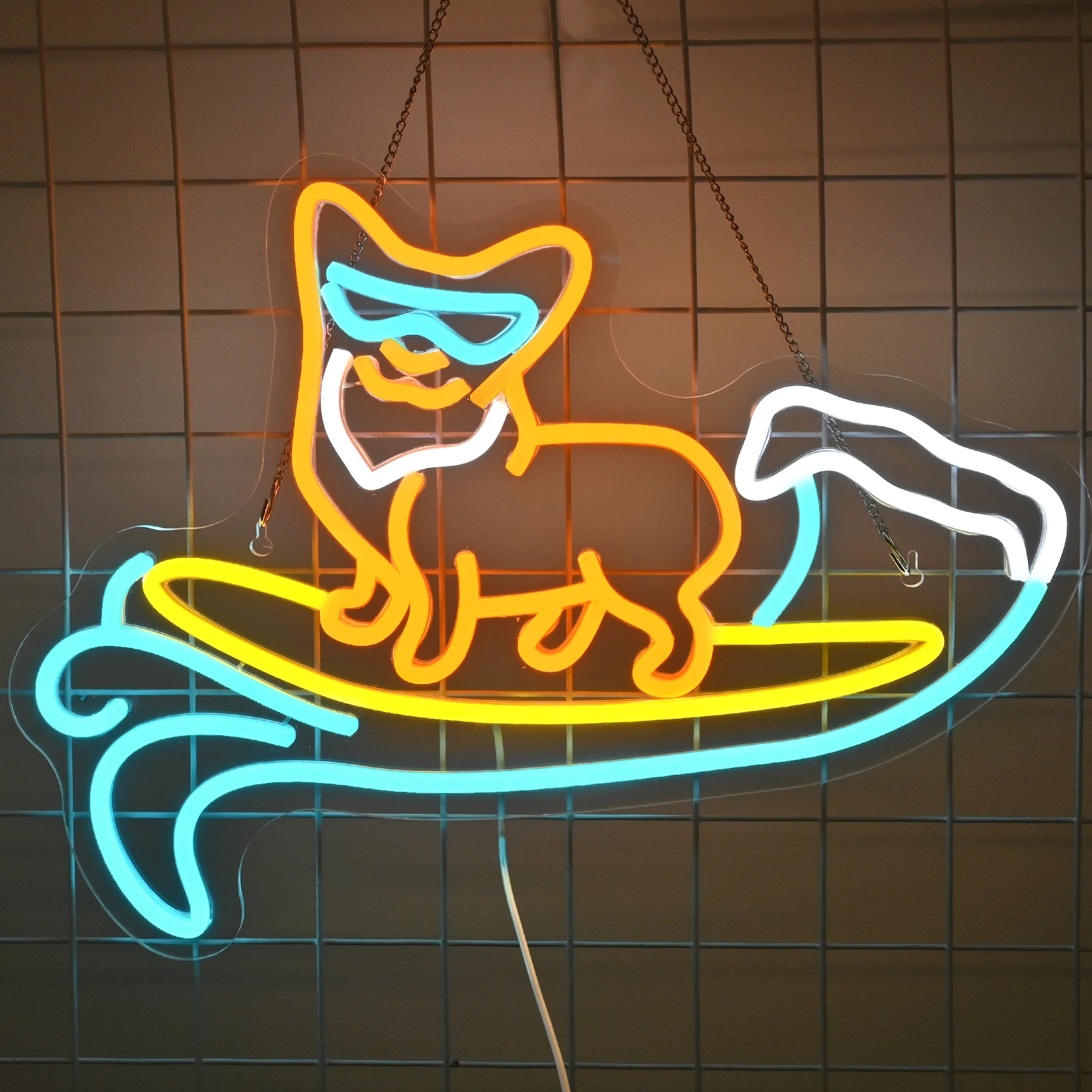 Imagem -02 - Corgi Neon Led Signs Lights Usb Powered Quarto Regulável Luzes para Pet Shop Kids Room Art Logo Decor Presentes de Aniversário