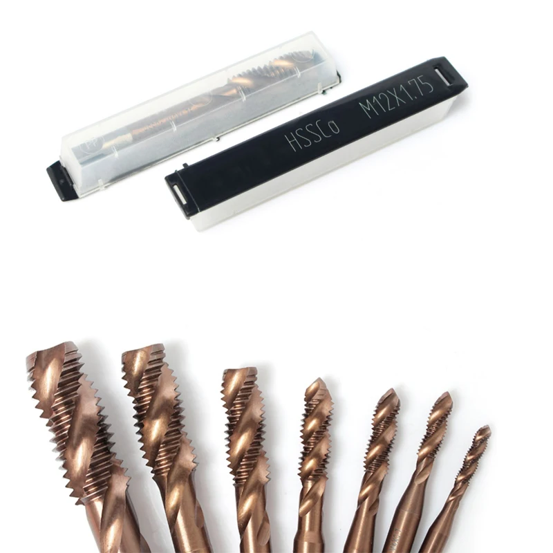 Cobalt Screw Thread Tap Drill Bits M35 HSS-CO Spiral Flute Metric M3-M12 Machine Tap Right Hand For Stainless Steel Metal