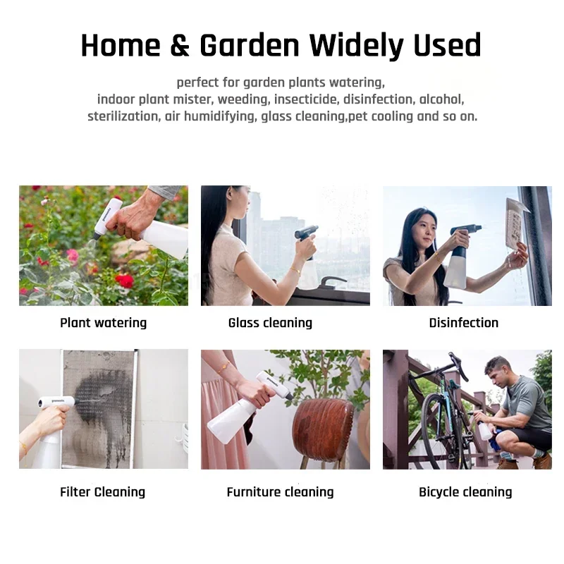 زجاجة رذاذ كهربائية قابلة لإعادة الشحن من Greenworks تعمل بالبطارية، علبة سقاية داخلية للنباتات الأوتوماتيكية لحديقة المنزل