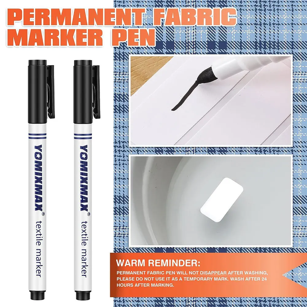 No-Iron Clothing Labels Wash Writable Self Adhesive Name Labels with Permanent Fabric Marker For Daycare Washer and Dryer Safe
