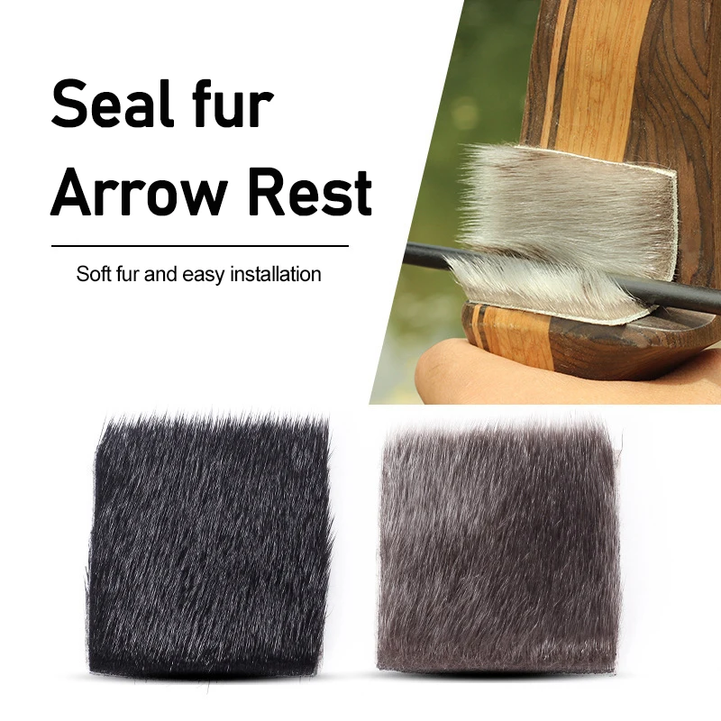 

3pcs Recurve Bow Natural Furry Skin Arrow Rest Black Brown Seal Hair Traditional Longbow Archery Shooting Hunting Accessories