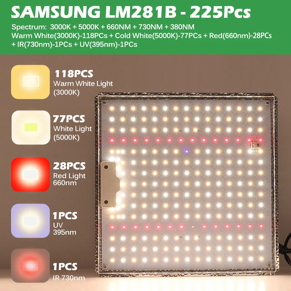 Samsung lm281b LEDグローライト,1000W,ダイオード,フルスペクトル,屋内照明器具,調光可能なライトパネル,野菜のブルーム