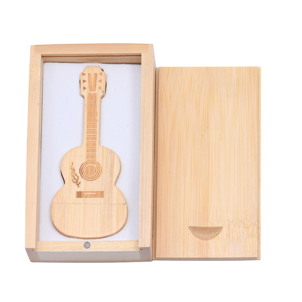 Wood Guitar Model Gift Pen Drive USB Flash Drives Real Capacity Memory Stick Pendrive 64GB/32GB/16GB/8GB U Disk