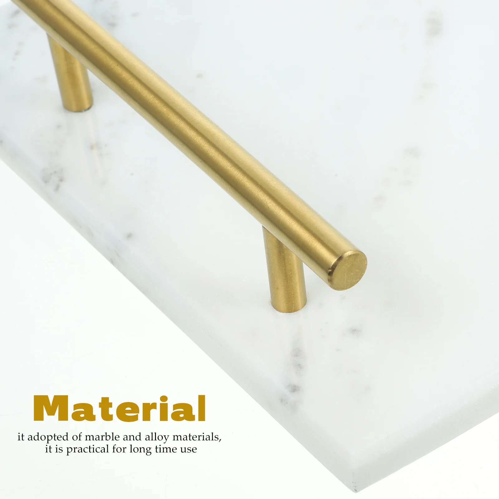 Marmor-Tablett mit Griff, langlebiger Aufbewahrungshalter für Snacks, Obst, Kekse, leicht zu reinigen, für Zuhause, Büro, Hotel, Restaurant, Party-Dekoration