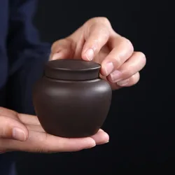 Purple Clay Tea Caddy Portable Sealed Storage Jar Travel Spice Organizer Tea Box Pu 'er Tea Canister Kitchen Teaware 86ml