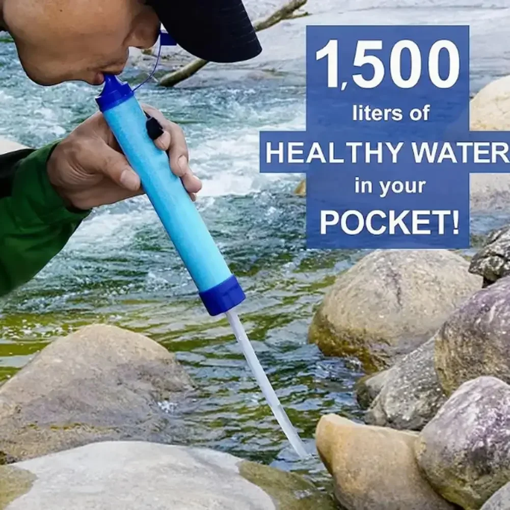 เครื่องกรองน้ํากลางแจ้ง,Ultralight 0.01 ไมครอน 4 ขั้นตอนระบบกรองเครื่องกรองน้ําแบบพกพา Survival Straws Outdoor Travel