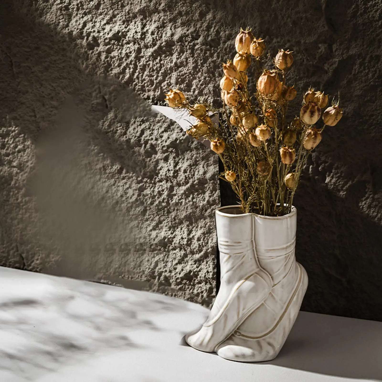 Ballet Shoes Flower Vase Floral Arrangement Plants Flower Container for Dry Fresh Flower Home Decor for Bedroom Cabinet Cafe