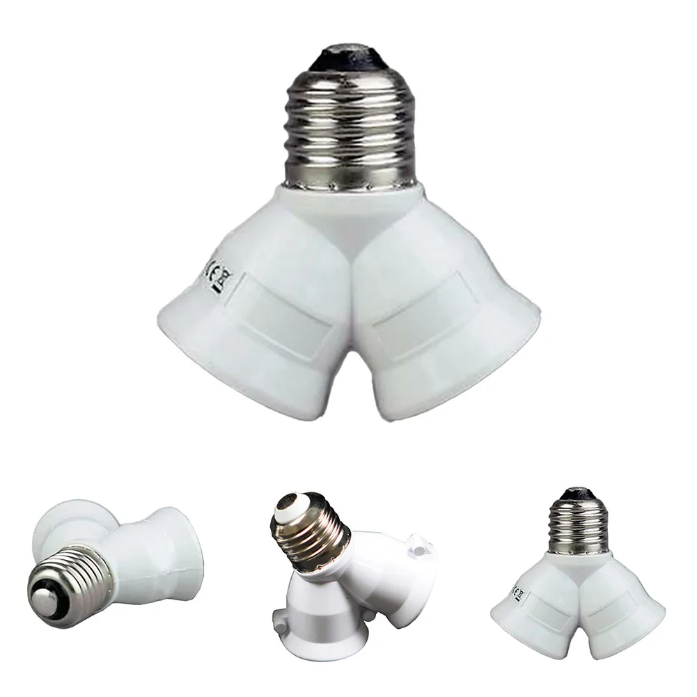 

E27 To 2x E27 Lamp Socket Splitter Adapter Bulb Base Stand For Home Garden Lighting Parts Accessory