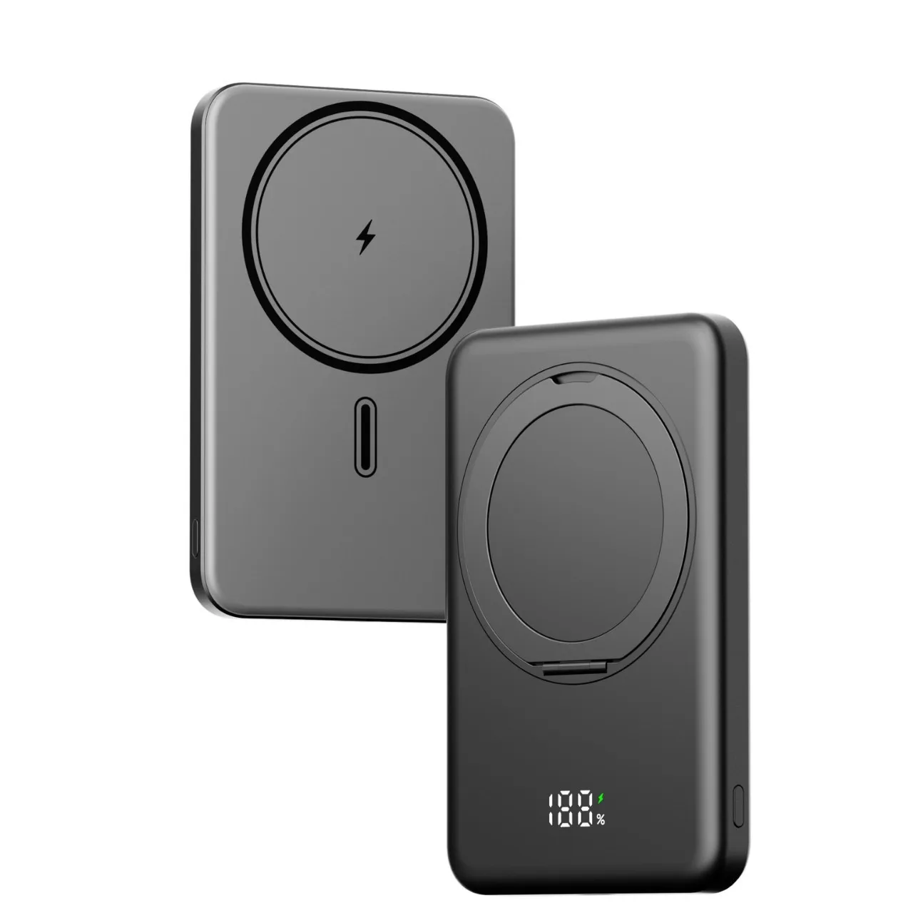 

360°Mechanical Style With Bracket 10000mah Powerbank For MagSafe Magnetic Wireless Fast Charging Portable Battery For iPhone