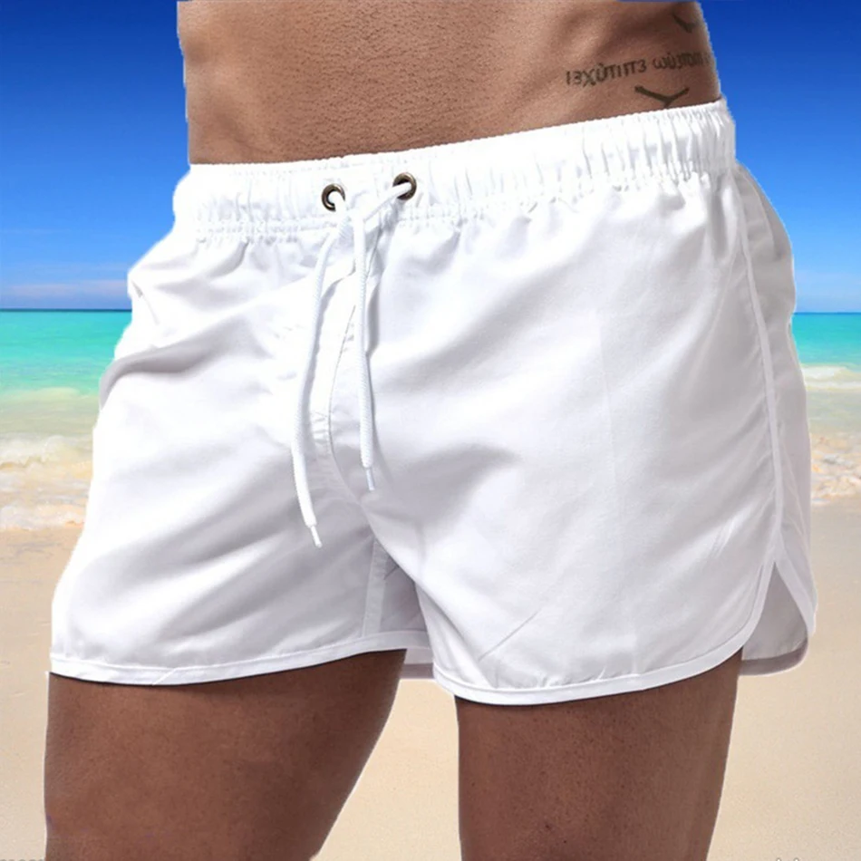 Summer Men's Swimwear Shorts Brand Beachwear Sexy Swim Trunks Men Swimsuit 2023 Low Waist Breathable Beach Wear Surf