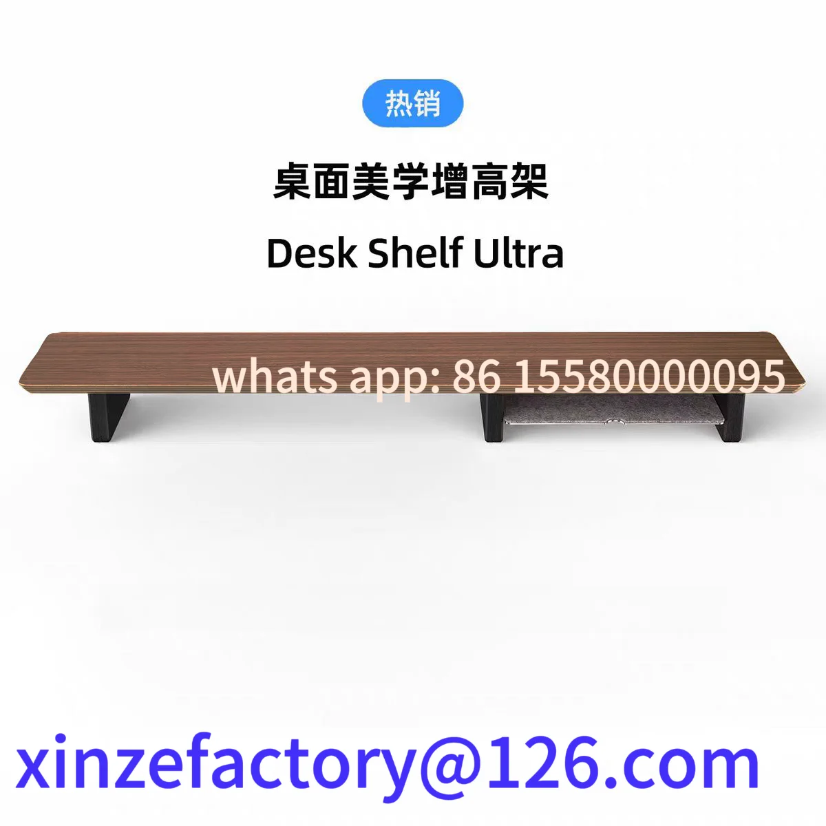 

Customizable Walnut Wood Monitor Height Increase Stand Laptops Heat Dissipation Screen Shelf Desktop