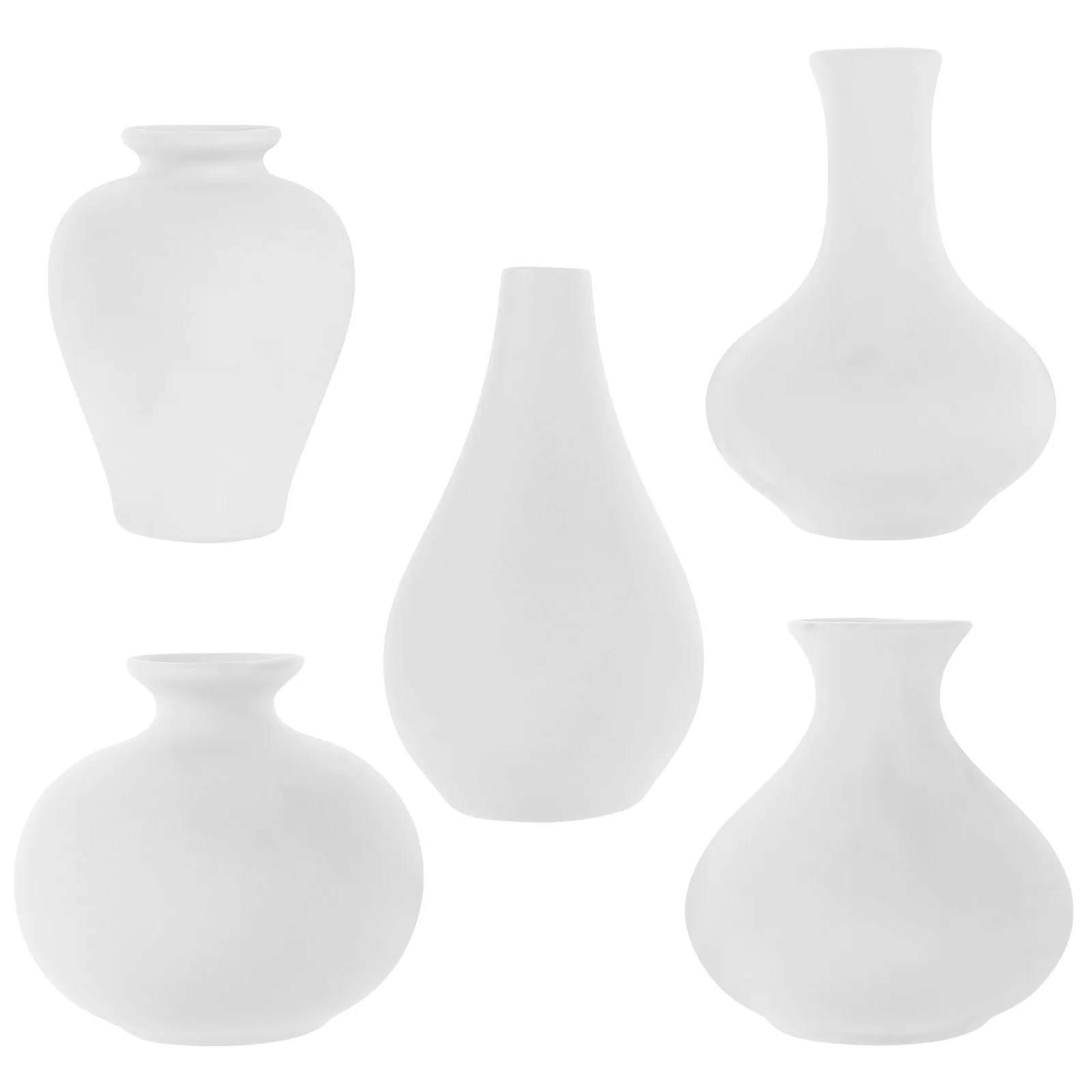 

5Pcs Mini Ceramic Vases Modern Chic Style for Dried Artificial Flowers Hydroponics Plant Display Small Vase Container Table