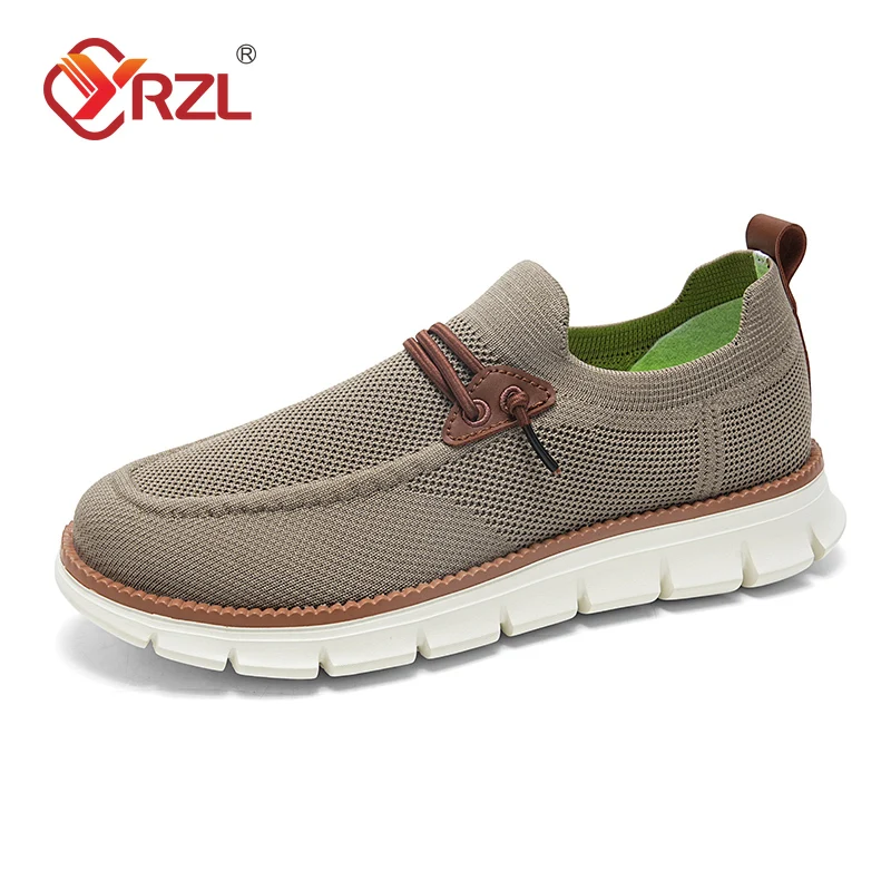 YRZL-mocasines informales de malla para hombre, zapatillas ligeras y transpirables sin cordones, zapatos cómodos para caminar, talla grande 39-48