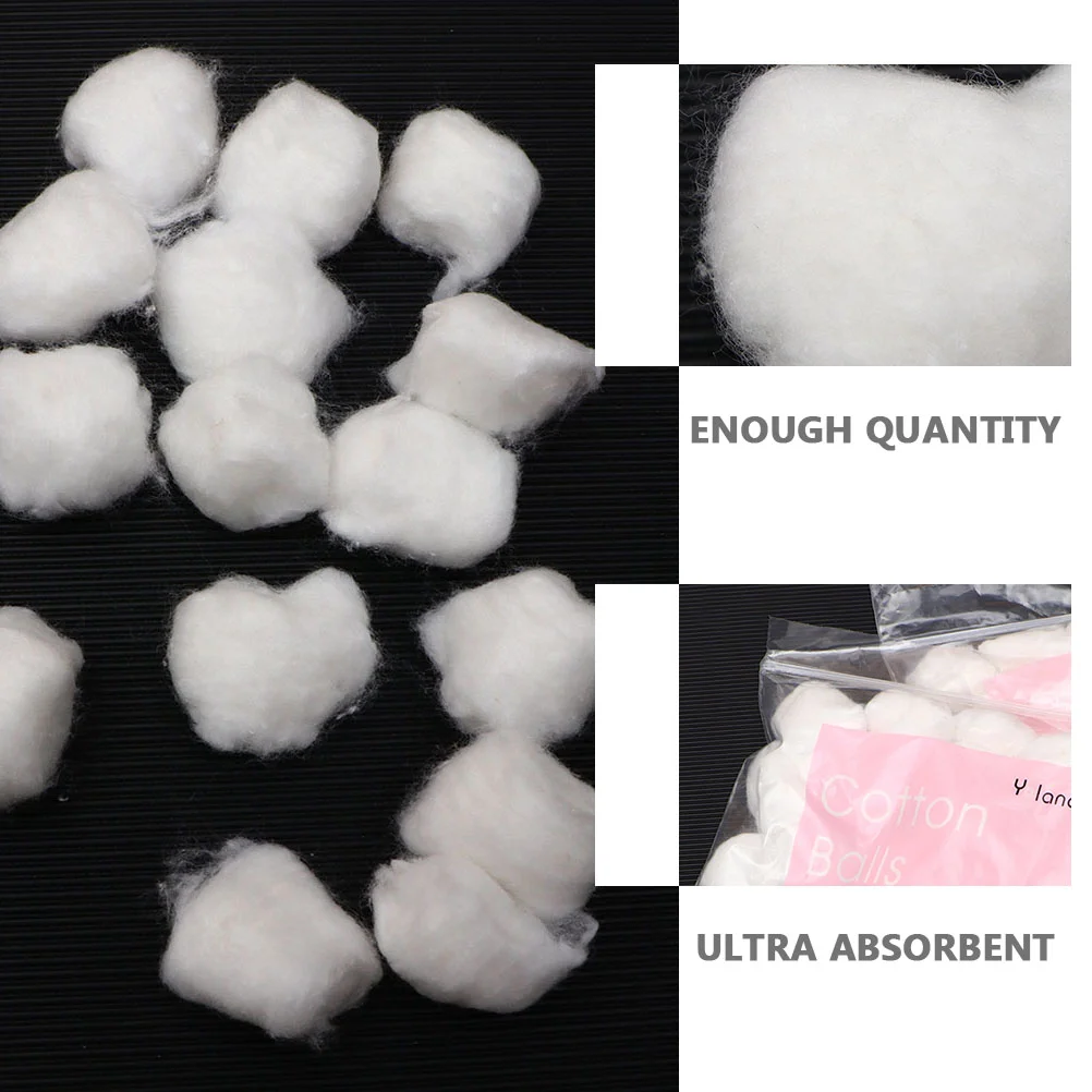 400 Pcs Makeup Remover Absorbent Cotton Balls Cleaning First Aid Supplies for Tattoos Shop Disinfect Water Salon Alcohol