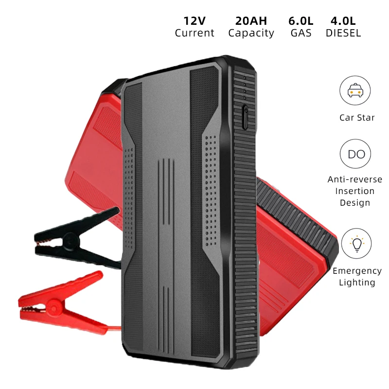 Mini Portable Car Jump Starter 20Ah 12V Multi-function Emergency Starting Power Bank Universal Car Truck Starting Device Battery