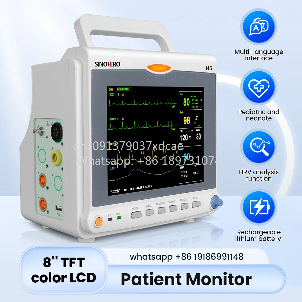 2026 New 6-Parameter 8 Channel Patient Monitor. Vital Sign Monitor . Machine ././PR/N. Heart Rate For Hospital C