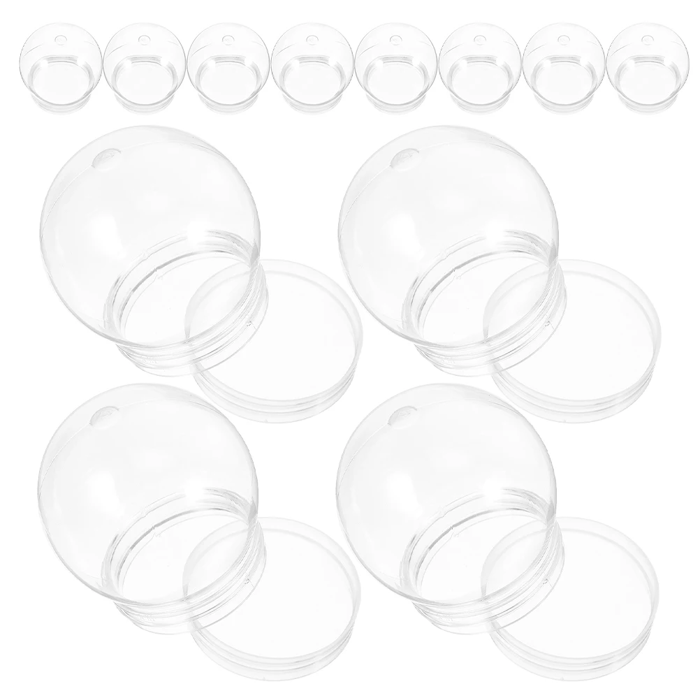 

12pcs Snow Ball Decoration Clear PET PP Material DIY Globe Kit Christmas Crafts Snowflakes Dustproof Storage Jar
