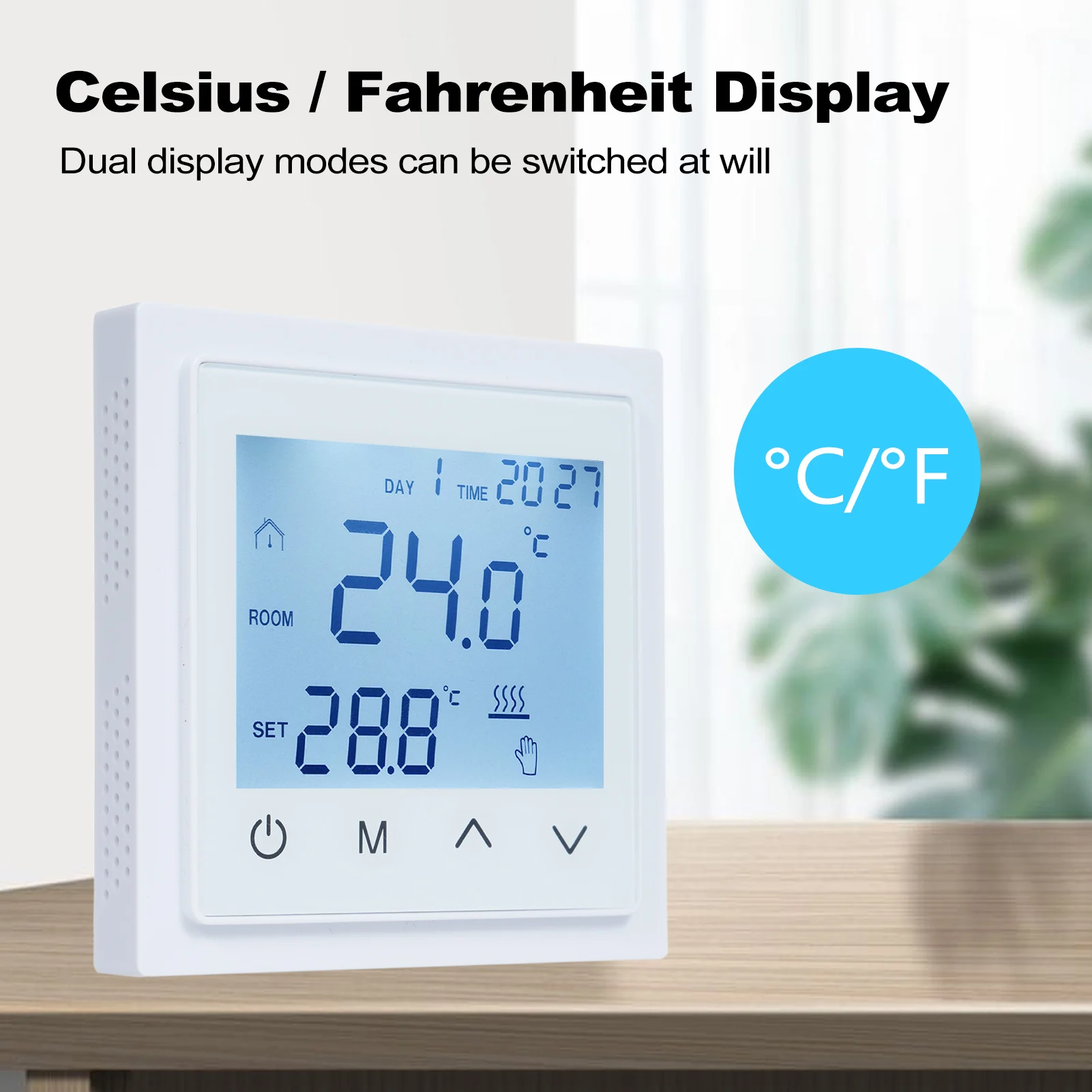 Intelligent Digital Thermostat 16A Floor Heating Temperature Controller LED Touch Screen NTC Sensor Electric Heating Control