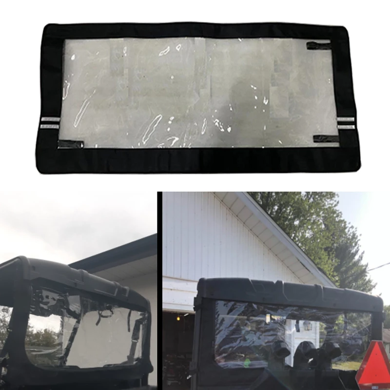 New Arrival! Rear Windshield Windscreen Clear 600D+PVC Compatible with Polaris Ranger XP 1000 / Crew 2017 2018 2019 2020