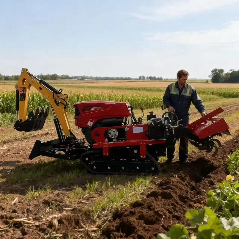 

Small diesel Tiller Crawler Multi-function Four-wheel Drive Micro-tillage Machine Paddy Field Dry Land Micro-tillage Machine