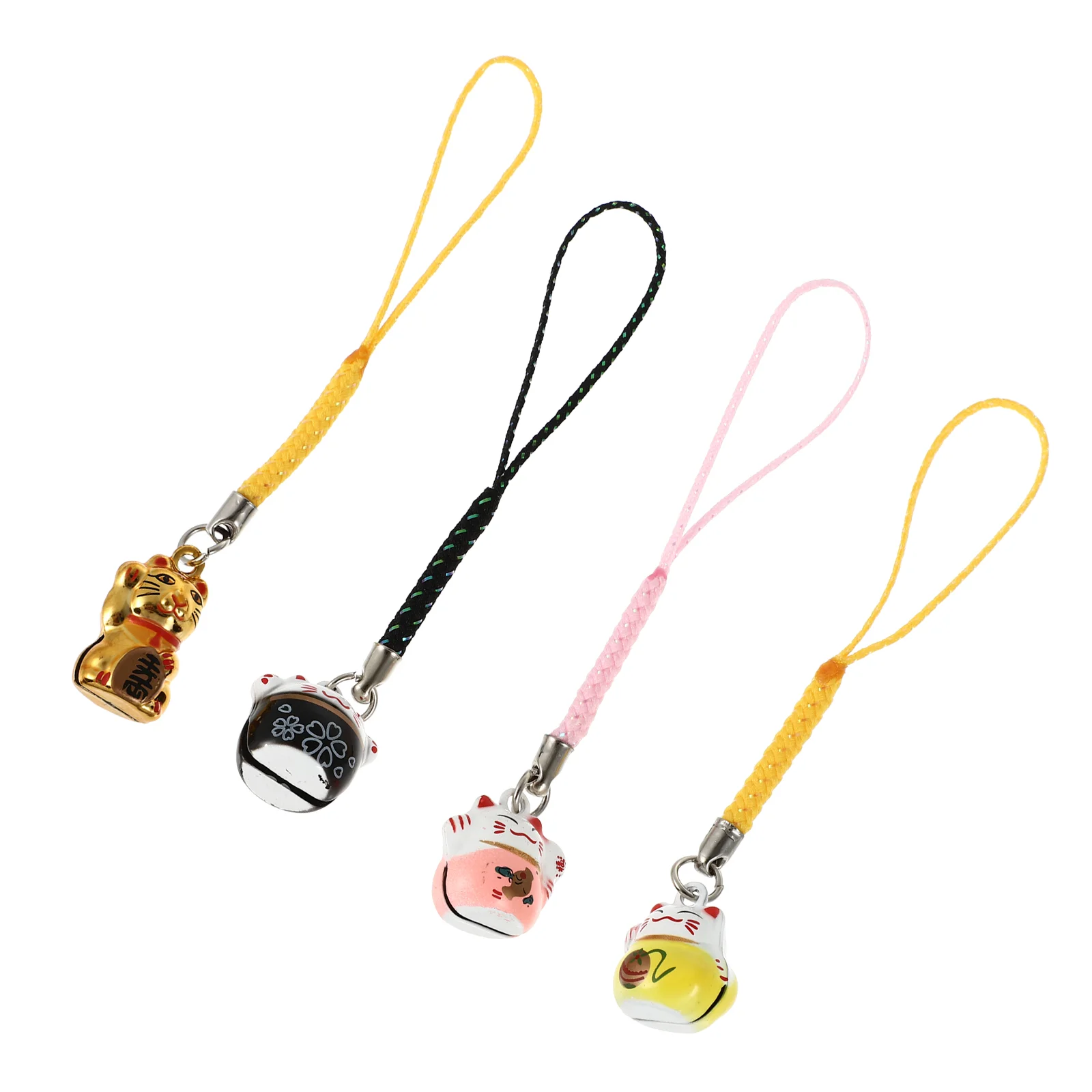 4 Pcs Turbine Gift Brass Bell Miss Key Rings Keychain Keychains Japanese Copper Charms for Ornament