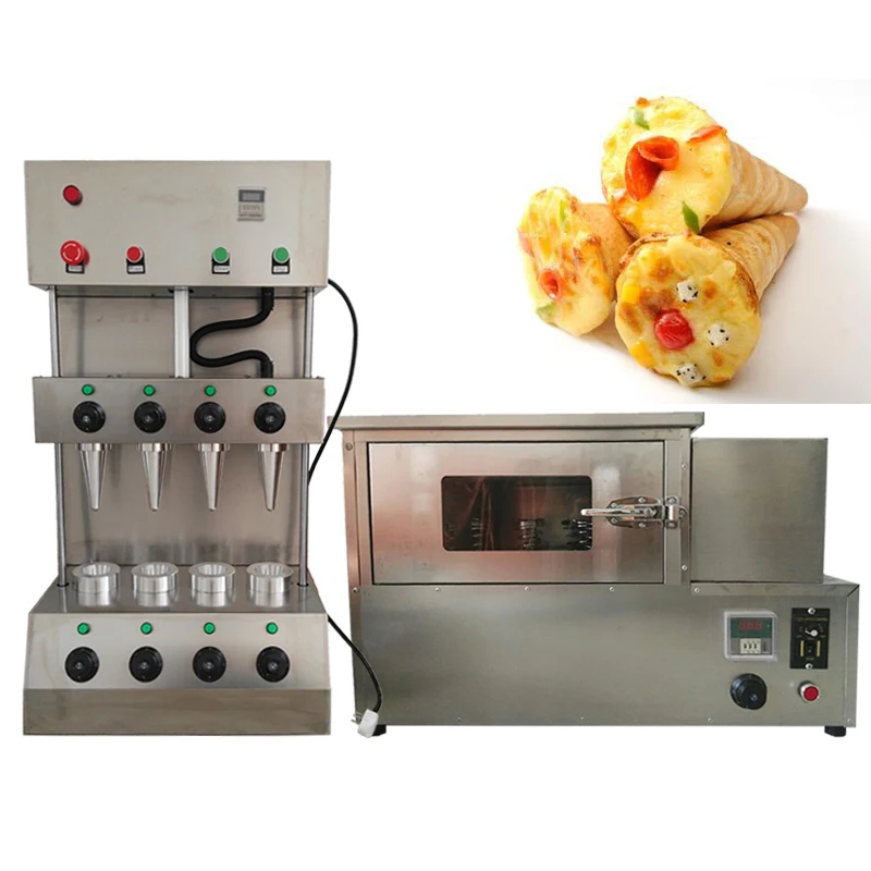 آلة صنع مخروط البيتزا الحلوة من الألبان آلة صنع مخروط الآيس كريم فرن مخروطي للبيتزا الدوارة الصالحة للأكل