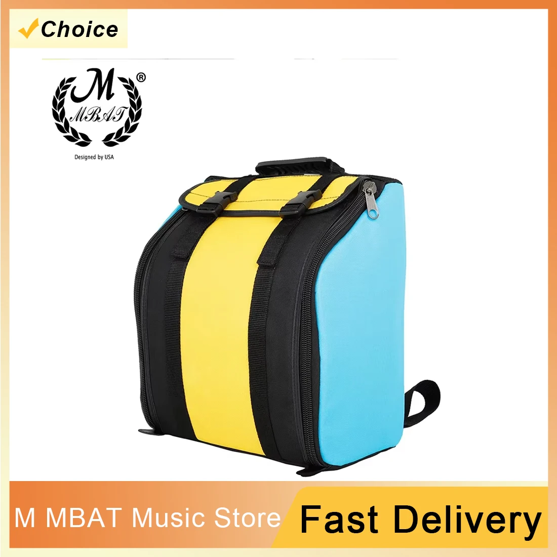 

M MBAT 22 Keys 8 Bass Accordion Gig Bag Case Waterproof Oxford Cloth Backpack Plus Cotton Storage Bag Instrument Accessories