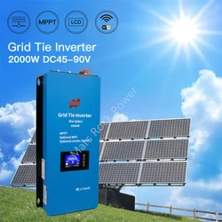 2000W Grid Tie MicroInverter Limiter Inverter 48/60/72V To AC 220V US240V WIFI Remote Monitor Solar Converter Home Appliance