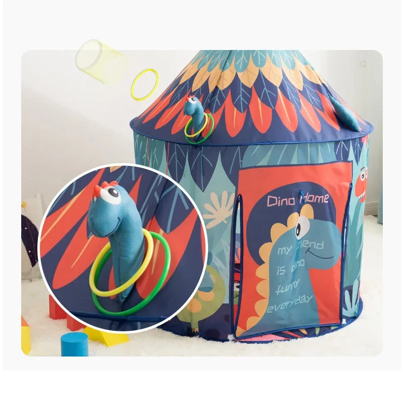 Tienda de campaña de dinosaurio para niños, tienda de juguete emergente para niños, casa de juegos interior grande, tienda tipi para niños, casa Infantil Tipi portátil