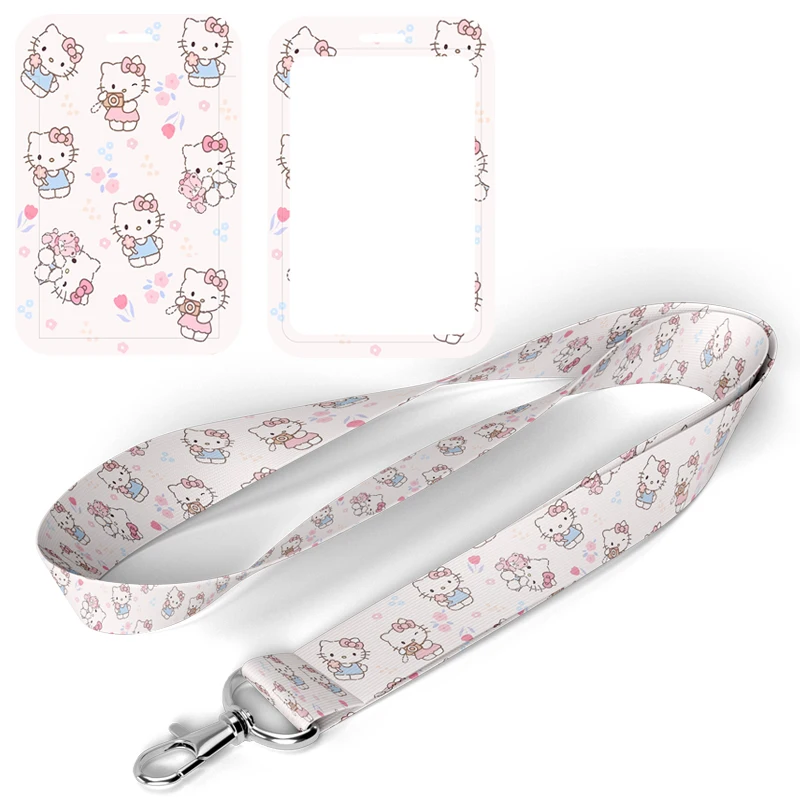 B2893 أنيمي القط لطيف الرقبة حزام سلسلة مفاتيح قصيرة شريط لتعليق الهاتف المحمول ID شارة حامل حبل مفتاح سلسلة Keyrings اكسسوارات حزام #1