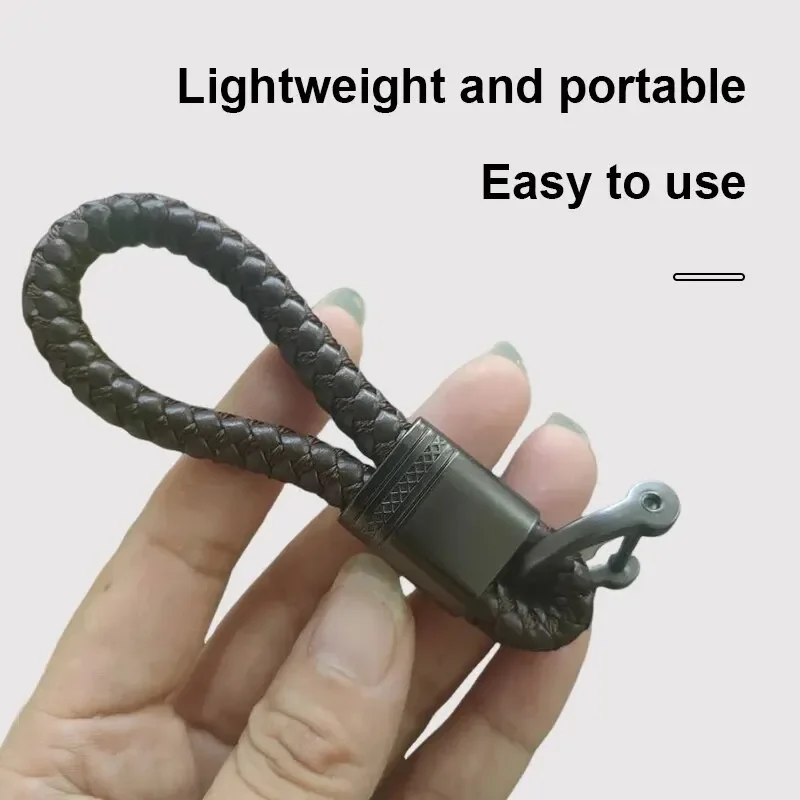 1Pcs/2Pcs Leather Rope KeyChain Hand Woven Horseshoe Buckle Key Ring Car Key Rings For Car Fashion Key Accessory Keyrings Gifts