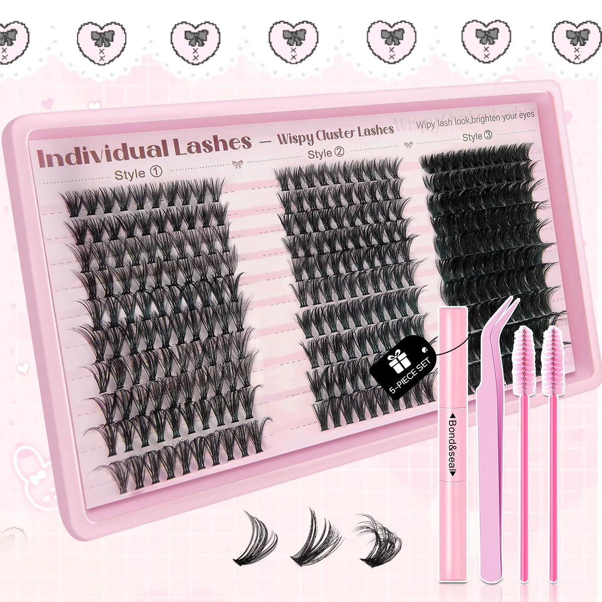 330PCS-30D/40D/50D/80D/100D/120D/160D Mixed Styles False Eyelash Strips with Application Tools, Suitable for All Festive Occasio