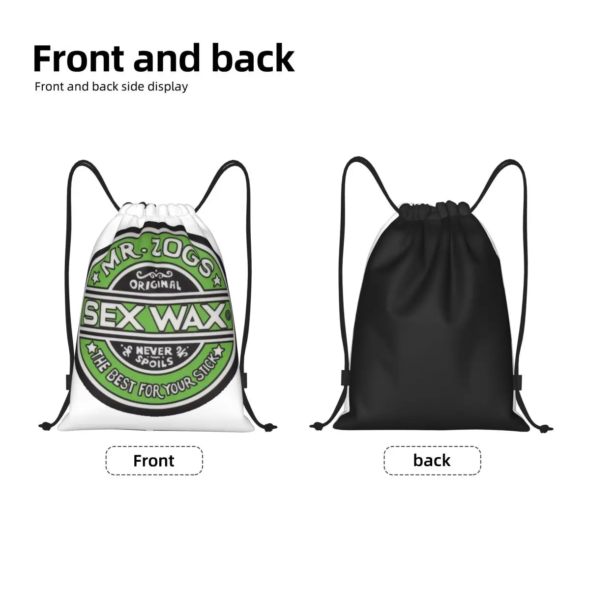 Custom Mr Zogs Surfing Sex Wax Drawstring Backpack Bags Men Women Lightweight Gym Sports Sackpack Sacks for Shopping