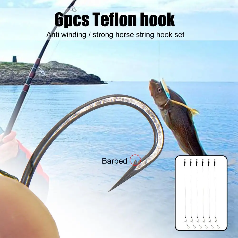 Hook Hair Rigs 6Pcs/Group Versatile Braided Thread Accessory High Strength Lightweight Carp Hair Rigs for Lake image 4