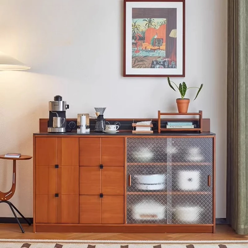 

living room dining side cabinet tea cabinet coffee counter antique locker against the wall integrated storage cabinet