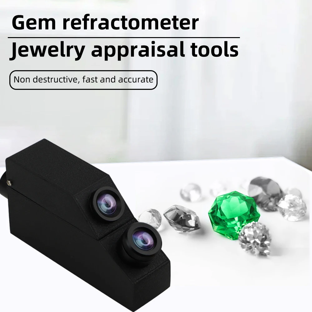 Professional Gemstone Refractometer Jewelry External LED Flashlight Diamond Detector Jewelry RHG 1.30-1.73 Testing Tool