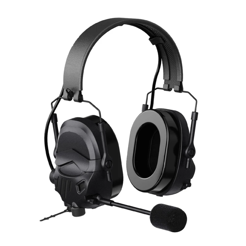 Tactical Headset With Microphone K/M Plug Foldable Anti-Noise Headphone Hunting Hearing Earmuff Nrr25db