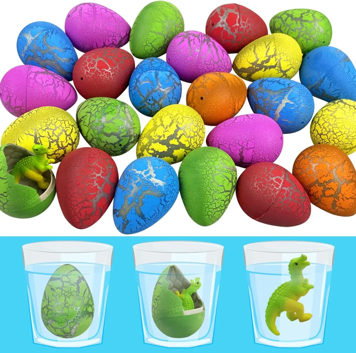 Dinosaur egg toys that hatch and grow in water, as a favorite game item for holiday parties, set of 60