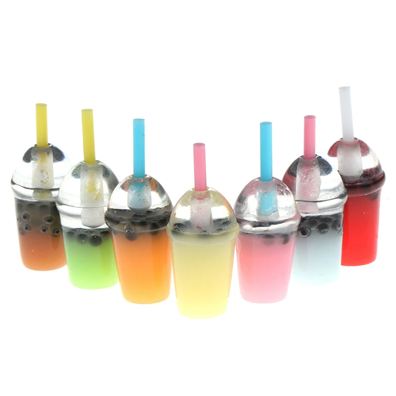 5 Stücke 1:12 Puppenhaus Miniatur Perle Milch Tee Tassen Puppen Küche Essen