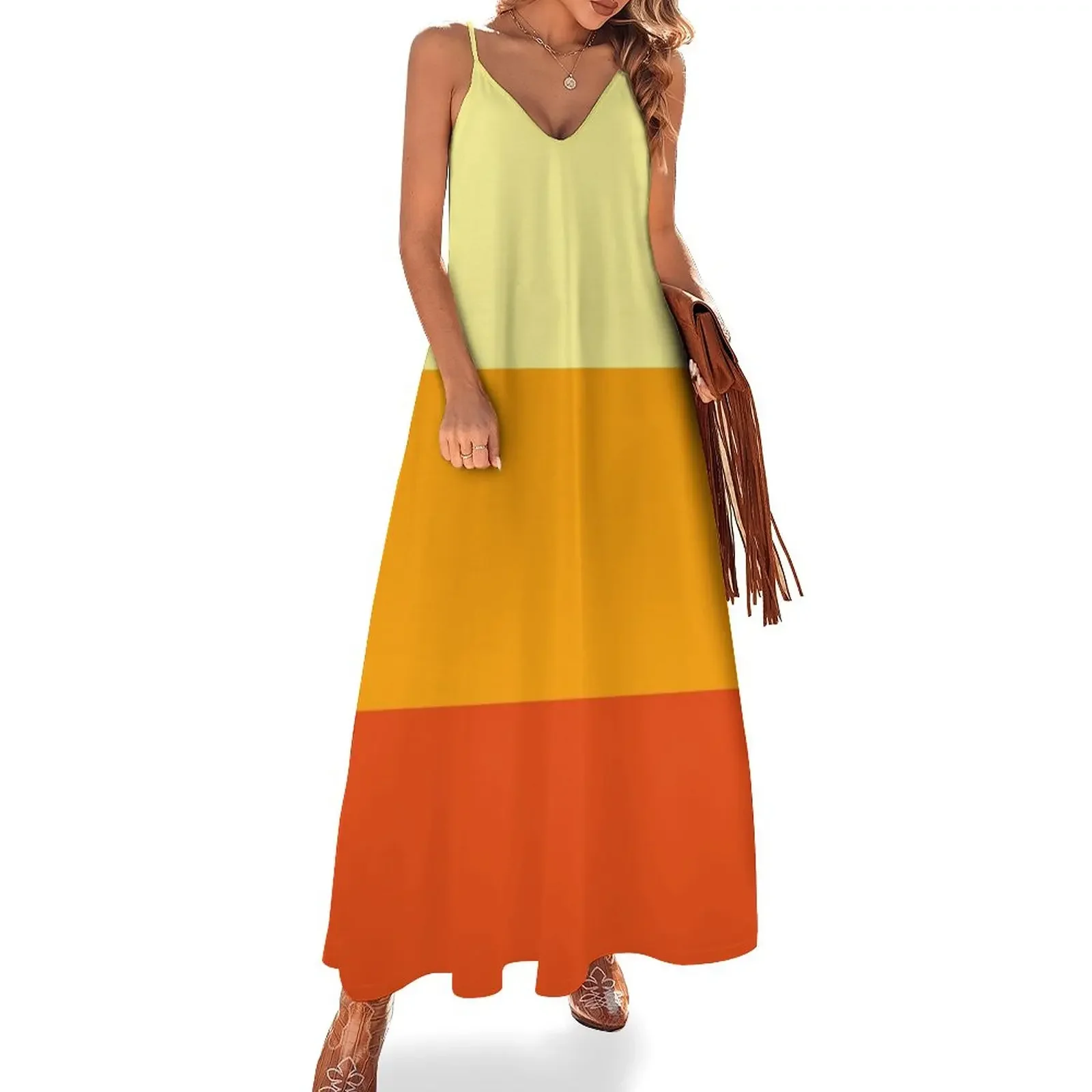 

1970s retro Sleeveless Dress Bride dresses Woman clothing Dress