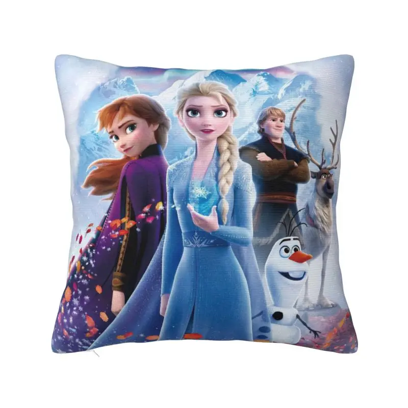 

Frozen Princess Throw Pillow Covers Living Room Decoration Anna And Elsa Cushions Cover For Sofa Car Square Polyester Pillowcase