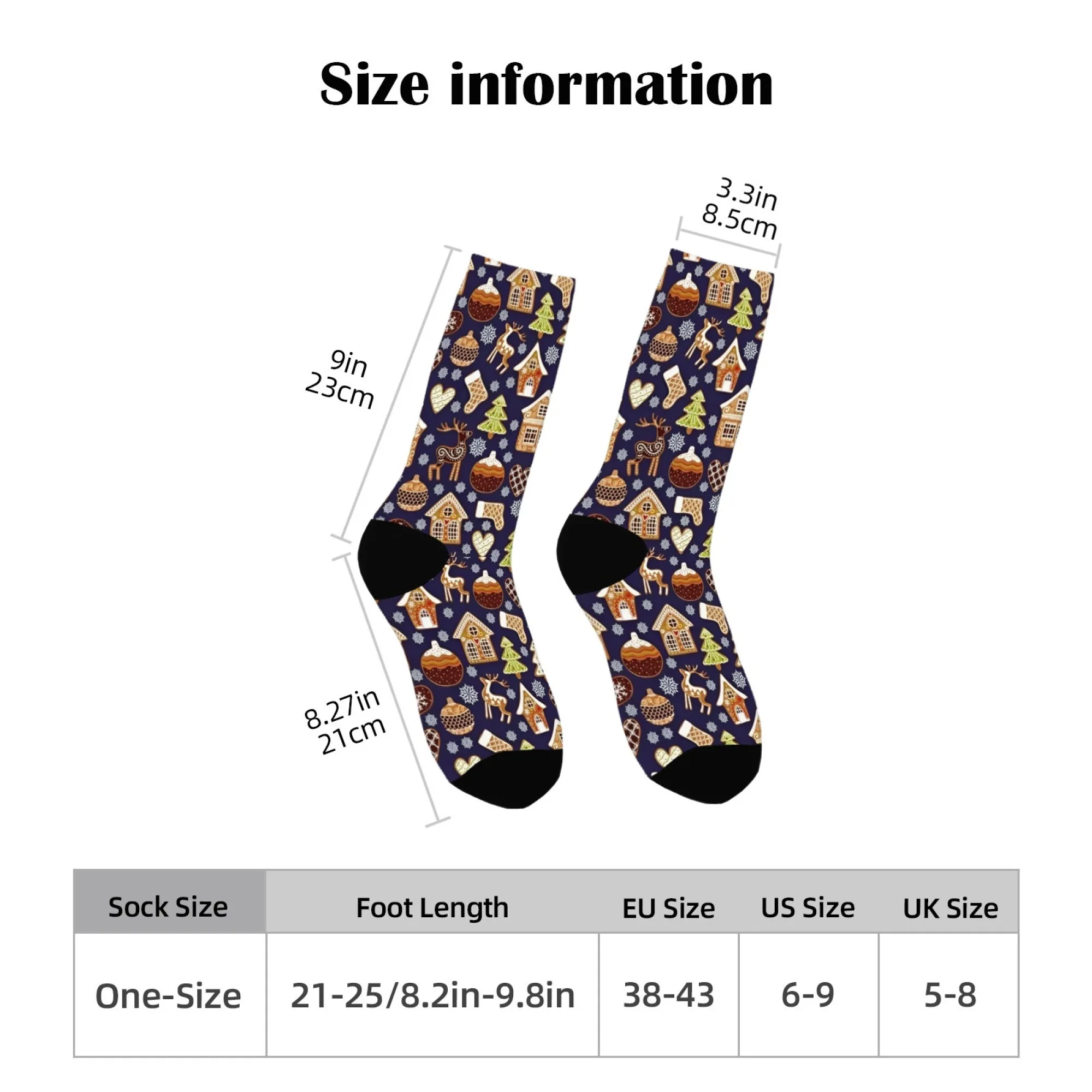 Calcetines de ciudad de cuento de hadas de pan de jengibre, calcetines Retro Vintage con patrón de Navidad, calcetines Unisex cómodos y transpirables, regalo único para vacaciones