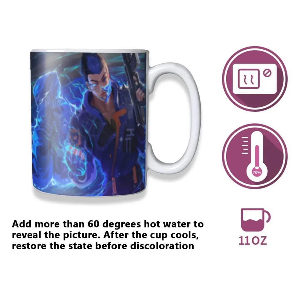 Popular The First Personvisual Angle Design Game VALORANT Free shipping Magic Color Changing Ceramic Coffee Mug Cup Friends Gift