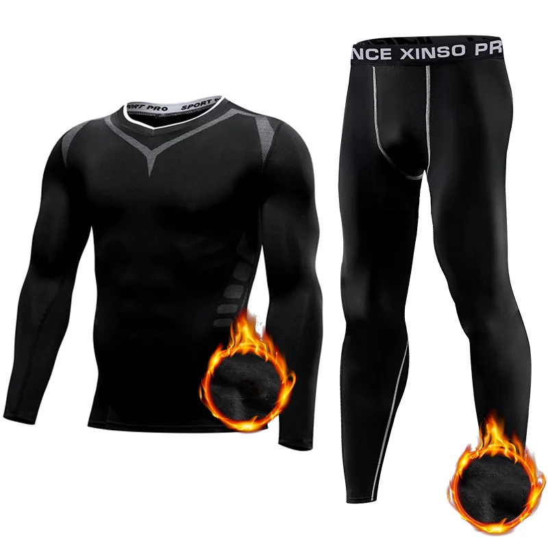 Winter Thermal Underwear Men Warm First Layer Man Thermo Undrewear Set Fleece Compression Quick Drying Second Skin Long Johns