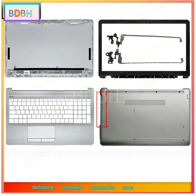 New For 15-DA 15-DB DX 255 250 G7 TPN-C135 C136 Laptop LCD Back Cover/Front Bezel/Hinges/Palmrest/Bottom Case Silver L20434-001