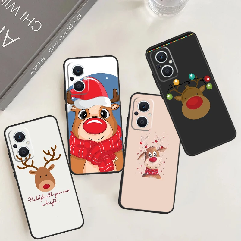 Merry Christmas Reindeer Funda For OPPO Reno 8 4 5 6 7 Lite 8T 4Z 5Z 10 Pro OPPO Find X3 X2 Neo X5 Lite X6 Pro Case