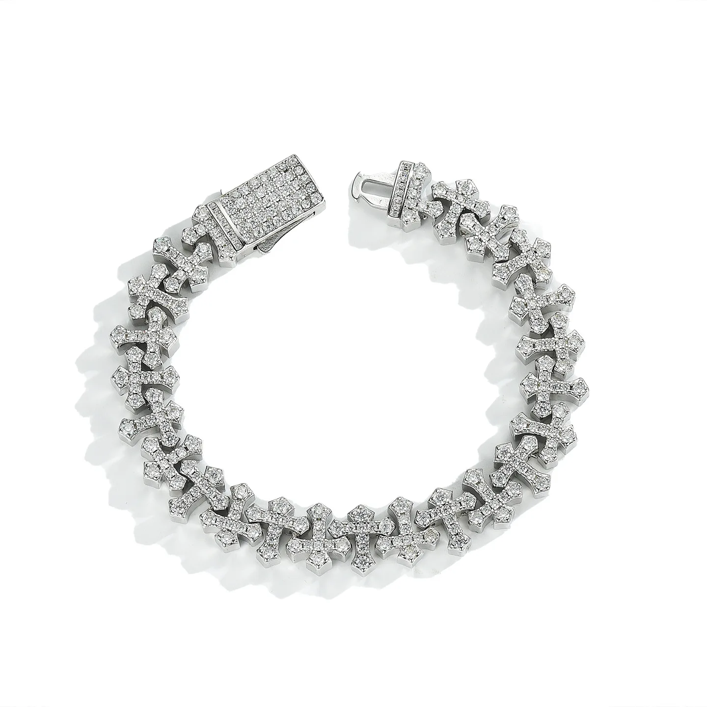 

diamond cross bracelet gold-plated zircon light luxury fashion men's and women's same bracelet jewelry