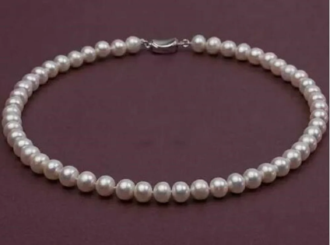 18 inch AAA 8-9mm Natural South Sea Genuine White Pearl Necklace 925s