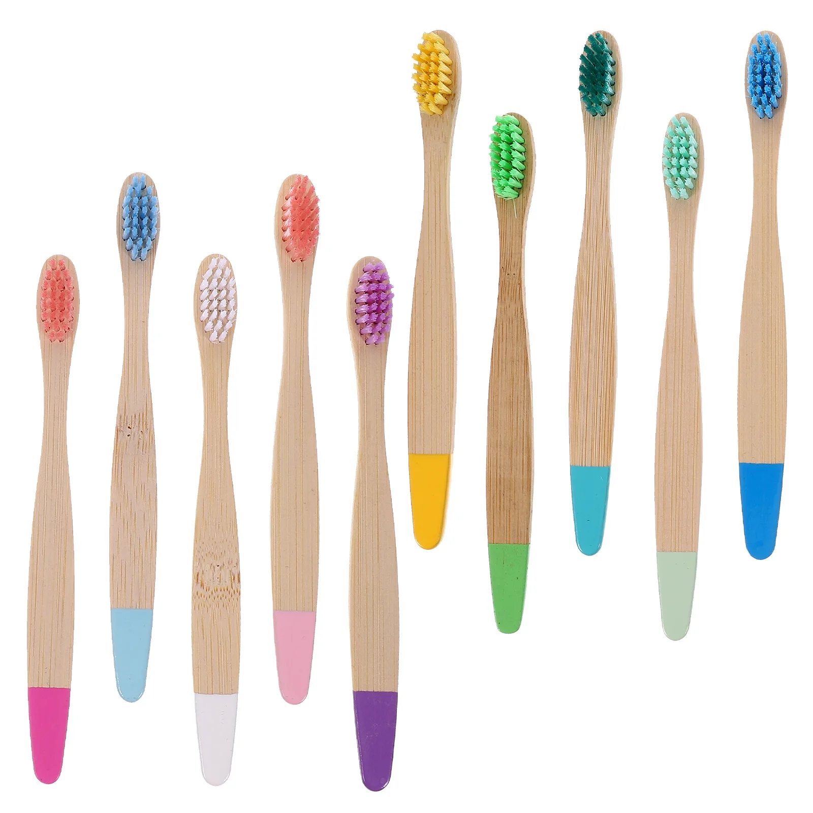 

10 шт. мягких бамбуковых зубных щеток для детей, биоразлагаемая ручка, бережная очистка, идеально подходит для семьи, дома, путешествий, ухода за зубами